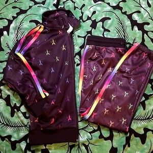 Jeffree Star Black Rainbow-Trim Star Track Jacket & Joggers